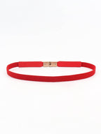 PU Elastic Skinny Belt for Women Adjustable Fashion Accessory