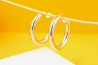18K Gold Filled Thick Chunky Open Hoop Earrings (J29)