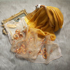Silk Wool Blended  Embroidered Scarves