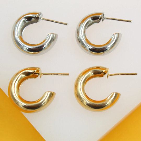 18K Gold Filled Chunky Thick Huggies