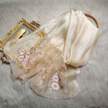 Silk Wool Blended  Embroidered Scarves
