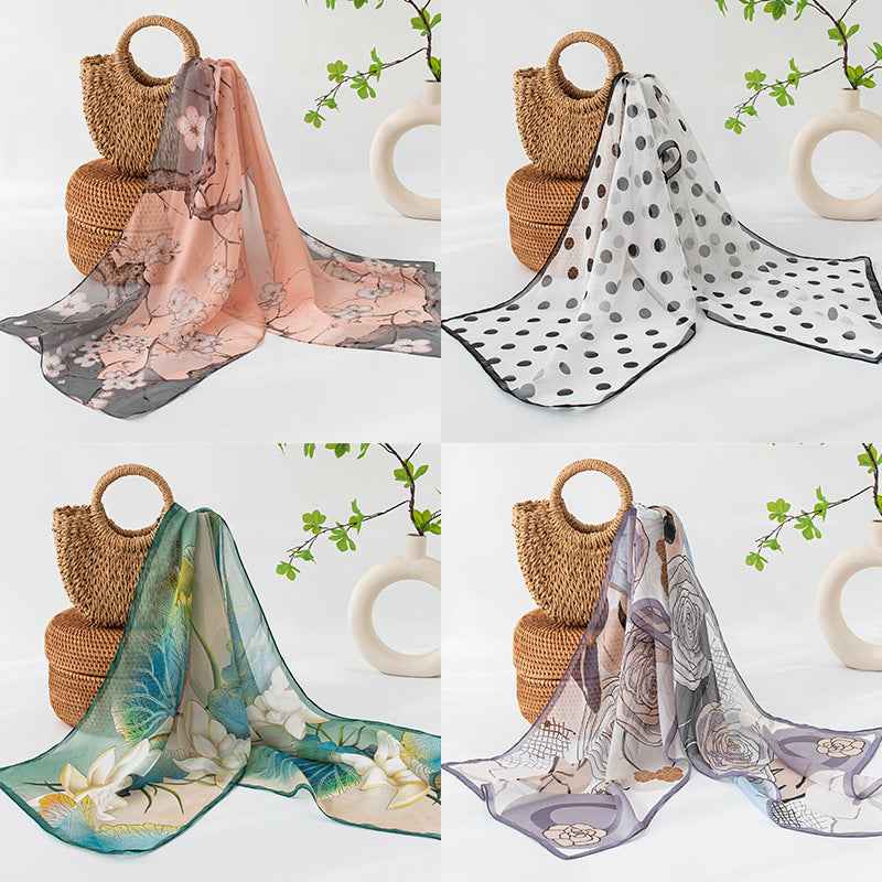 Silk Scarf Women's Mulberry Silk Printed Shawl