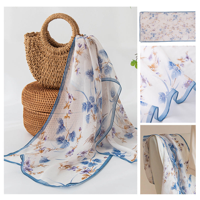 Silk Scarf Women's Mulberry Silk Printed Shawl