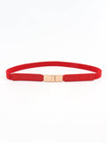 PU Elastic Skinny Belt for Women Adjustable Fashion Accessory