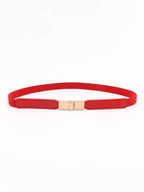 PU Elastic Skinny Belt for Women Adjustable Fashion Accessory