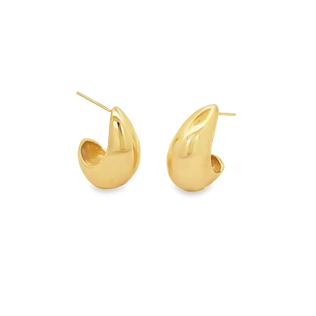 Chunky Gold Crescent Stud Earrings (K290A)