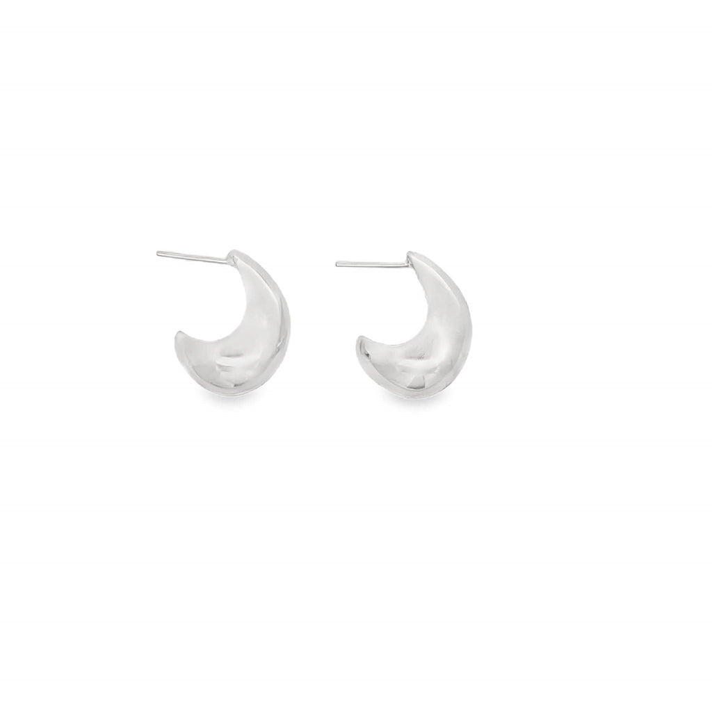 Chunky Gold Crescent Stud Earrings (K290A)