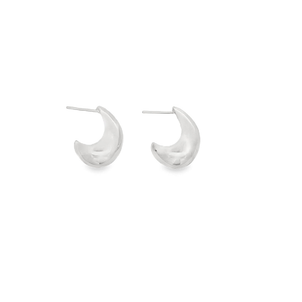 Chunky Gold Crescent Stud Earrings (K290A)
