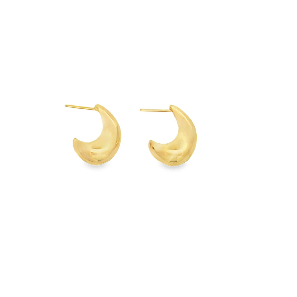 Chunky Gold Crescent Stud Earrings (K290A)