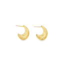 Chunky Gold Crescent Stud Earrings (K290A)
