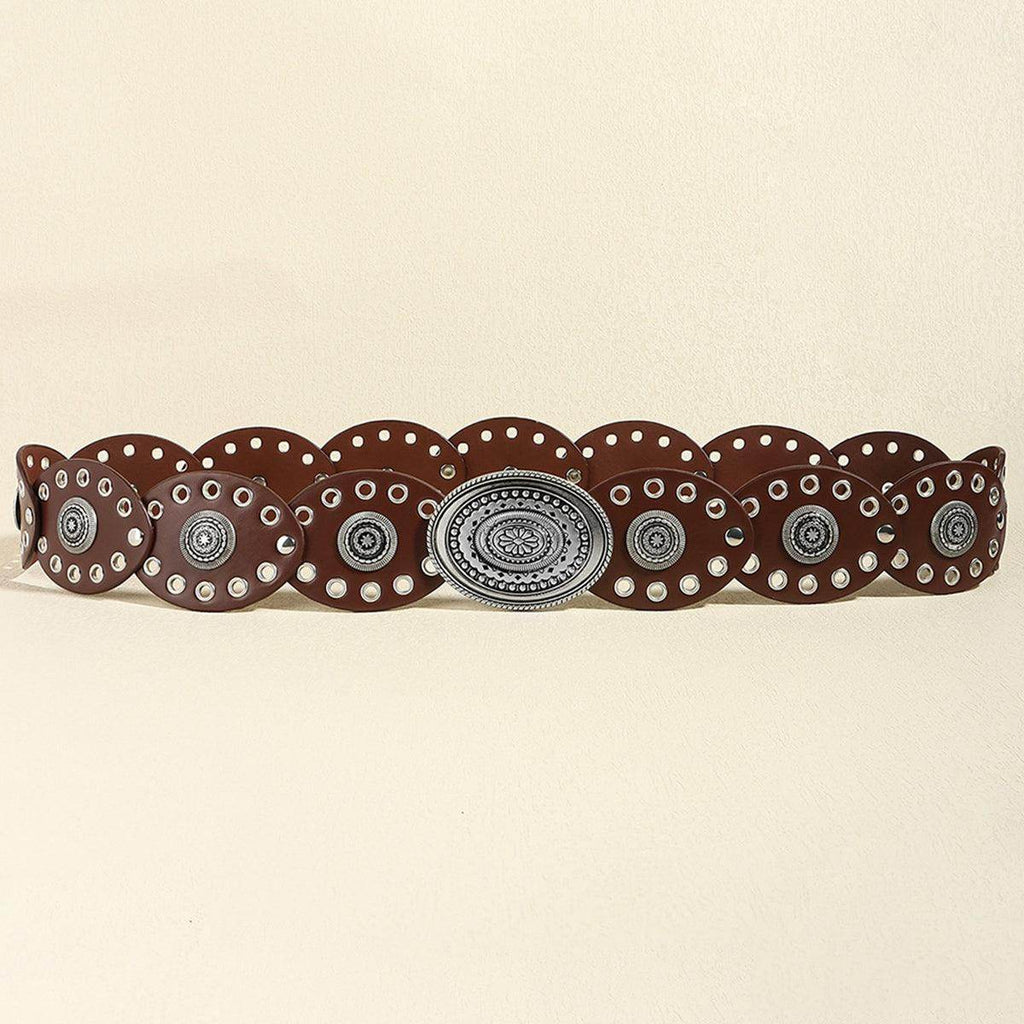 Stylish Oval PU Belt for Men and Women Casual Wear
