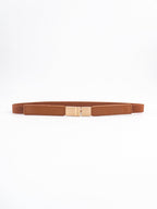PU Elastic Skinny Belt for Women Adjustable Fashion Accessory