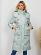 Long Sleeve Longline Hooded Winter Coat for Women